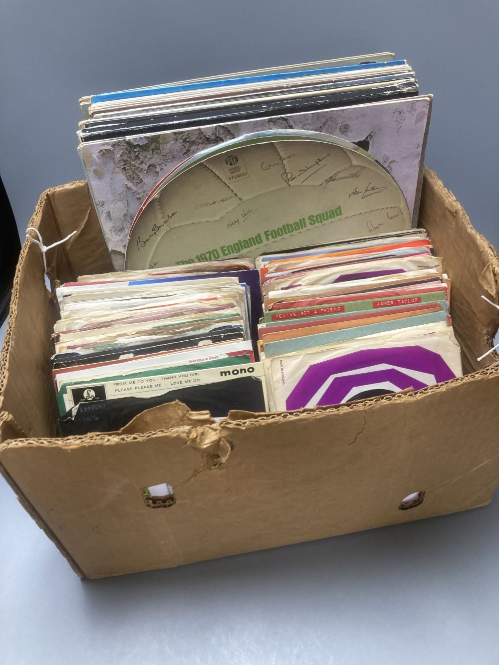 Rock and Pop, a collection of LP and 45rpm vinyl records, including Led Zeppelin, Zoso, 1971,